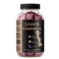 Gummies Oursons de Croissance OEM en Gros, Vitamine D, Saveur Raisin, Végétaliens, Sans Gluten, 60 Unités, Complément Alimentaire