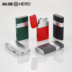 <span class=keywords><strong>Hero</strong></span> haut de gamme personnalisé gris droit Jet Butane gaz allume-cigare coupe-vent flamme cigare perforateur pour cigarette utilisation moderne - Product Image 2