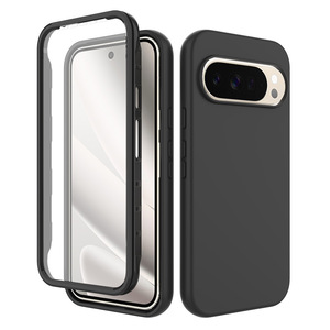 Étui de téléphone en TPU <span class=keywords><strong>noir</strong></span> <span class=keywords><strong>mat</strong></span> élégant, coque en silicone antichoc pour Google Pixel 9 Pro XL, coque de protection souple anti-chute - Product Image 1
