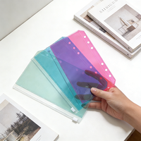 Carpeta de Plástico Colorida para Presupuesto, Carpeta Multiusos con Cierre, Sobre de PVC con Cierre para Efectivo