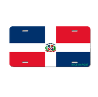 Plaques d'immatriculation personnalisées avec drapeau de la Dominique, plaque d'immatriculation nationale personnalisée, souvenir de pays, cadeau, plaque décorative