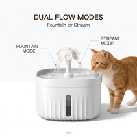 Fontaine à eau intelligente pour animaux de compagnie C001, 2L, double mode, bec réglable, ABS, alimentation USB, DC 5V, pour chats et chiens, intérieur