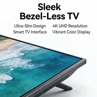 Vente directe d'usine, téléviseur intelligent Android 4K ultra-fin 50 pouces UHD HDR WebOS noir, télécommande vocale WiFi pour USB, multi-applications Vidaa