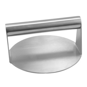 Presse à hamburgers en acier inoxydable 14x14 cm, plaque de pressage robuste pour la cuisson, la pâtisserie et le barbecue - Product Image 2