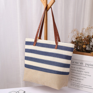 Grand sac fourre-tout en toile écologique décontracté avec fermeture éclair et ouverture facile, design personnalisé pour le shopping, l'usage quotidien, la plage et les voyages - Product Image 2