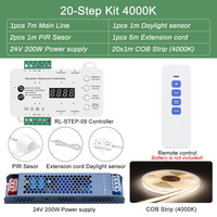 Lampu Strip LED Pintar Otomatis untuk Tangga dengan Sensor Gerak, Dekoratif, 12v, Model Home Kit Cob Chasing Staircase Running