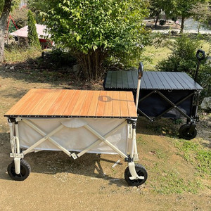 Chariot pliable <span class=keywords><strong>à</strong></span> quatre roues pour camping en plein air et plage, avec plateforme en acier et <span class=keywords><strong>table</strong></span> pliante type 'egg roll' - Product Image 3