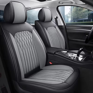 Burgundy Delicate Waterproof Soft Eco-friendly Nappa Leather Universal Fit <strong>Car</strong> Seat <strong>Covers</strong> Cushions Full Set All-Season - Product Image 5