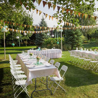 Chaises pliantes en plastique blanc portables pour événements, 280 kg, prix d'usine de gros, pour location extérieure, banquets, mariages et fêtes