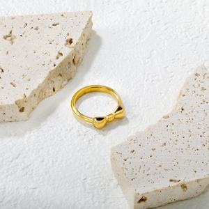 Anillo de Acero Inoxidable Estilo Coreano, Chapado en Oro de 18K, con Diseño de Lazo de Mariposa, Anillos de Moda para Compromiso y Boda para Mujer - Product Image 5