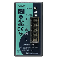 Reignpower 50W 12V 24V Fuentes de alimentación Carril DIN Potencia industrial Salida única Fuente de alimentación de CA a CC Fuente de alimentación conmutada regulada