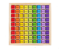 Jouets éducatifs Kds 1-9 fois Tables Jeu de société Calculer la formation Jouet de mathématiques en bois avec plateau