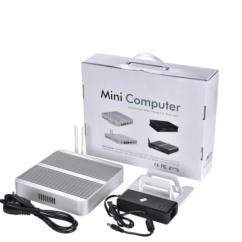 Fanless ufficio educativo Mini PC Intel Core i3 8145U i5 5250U Win10 pro Mini Business Computer Desktop DDR4 6USB 4K Mini HTPC