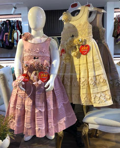 Vestido largo de algodón con diadema para niñas, nuevo diseño elegante - Product Image 2