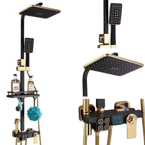 FEIDU Système de <span class=keywords><strong>douche</strong></span> mural carré moderne en acier inoxydable avec effet pluie, ensemble de <span class=keywords><strong>douche</strong></span> thermostatique numérique <span class=keywords><strong>LED</strong></span> pour salle de bain - Product Image 1