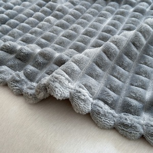 Couverture hiver bureau flanelle jeter couverture motif solide <span class=keywords><strong>fausse</strong></span> <span class=keywords><strong>fourrure</strong></span> <span class=keywords><strong>Plaid</strong></span> rayé tricoté Technique doux lisse confortable - Product Image 4