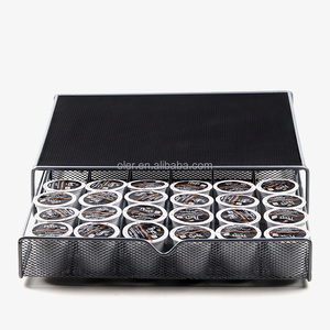 Gran oferta, soporte para cajón de cápsulas de <span class=keywords><strong>café</strong></span>, cápsulas de Metal de hierro, caja de almacenamiento para cápsulas de <span class=keywords><strong>café</strong></span> en polvo negro/blanco - Product Image 2