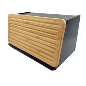 Bamboo Bread Box Single Layer Storage Rack With Lid For <b>Kitchen</b> Tabletop Use - Product Image 1