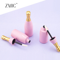 2026 Nachfüllbarer Champagner-förmiger Lipgloss-Behälter Rosa Flüssiger Lippenstift-Tube Plastik-Drehverschluss Lipgloss- und Lipliner-Flasche