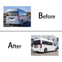 Kit Bumper Berkualitas Tinggi Baru untuk Hiace 2019-2023 dengan Lampu Depan Tiga Mata