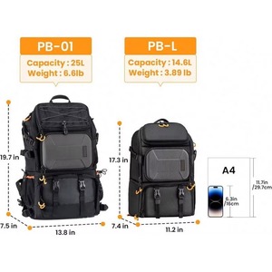 Sac à dos pour appareil photo, grand sac pour appareil photo avec compartiment pour ordinateur portable, support pour trépied, housse imperméable, photographie en plein air - Product Image 6