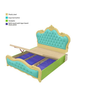 Современная роскошная белая кровать опционального размера с ящиком для хранения и деревянным каркасом для главной спальни - Product Image 6