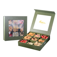 Boîte Magnétique de Luxe pour Dattes du Ramadan avec Fenêtre PVC Transparente Logo Personnalisé, Emballage Carton Rigide pour Biscuits, Noix et Cookies