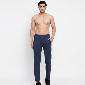 Pantalons de sport décontractés pour hommes 100% coton Pantalons de jogging tissés avec taille élastique Design léger taille mi-haute - Product Image 1