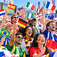 Drapeau portable en gros, personnalisé, en polyester imperméable, mini-drapeau de pays pour les fans de sport et les événements en plein air