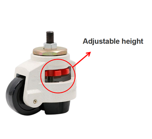 Schwerlast-Einziehbare Stahl-Schwenkrollen Möbelrollen Industrielle Werkstattrollen Verstellbar 1500kg Tragfähigkeit Nivellierend - Product Image 2