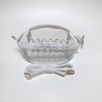Sac bandoulière transparent en PVC personnalisé en forme de ballon de football américain, sac de stade de rugby transparent pour le jour du match