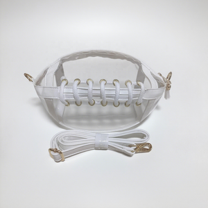 Custom American Football Shape PVC <strong>Clear</strong> Crossbody Bag Gameday Transparent See Through Rugby Stadium <strong>Purse</strong> - Product Image 2