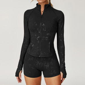 Ensemble de sport et yoga <span class=keywords><strong>5</strong></span> pièces pour femme : survêtement de compression tendance avec crop top et veste zippée pour l'extérieur - Product Image 2