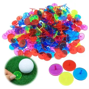 プラスチック透明ゴルフボール位置マーカー各種カラーフラットラウンドゴルフマーク