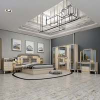 En Gros de Chine Moderne Luxe Double Lit King Size en Cuir Cadre en Bois Massage Pas Cher Ensemble Complet de Meubles de Chambre pour Hôtel Villa