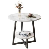 Table d'appoint moderne en acier au carbone et panneaux composites pour salon et loisirs multi-usages