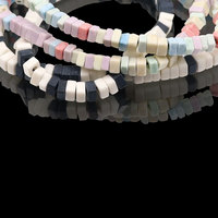 Assurance qualité nouvelle conception 1x2mm macaron et blanc et noir couleur petit bloc perles de pierre d'oxyde d'anion naturel