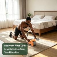 Rouleau de fitness compact à rebond automatique pour la maison, équipement de fitness pour adultes, hommes et femmes, réduction de la graisse abdominale et de la graisse du ventre