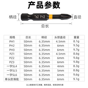 Fuxin Impact Drill Bit 50mm Hex Shank Black Oxide Phosphating Magnetic High Hardness - Product Image 1