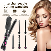 Fer à boucles portable à émail céramique, intelligent, anti-brûlure, longue durée, température réglable, rechargeable, écran LCD