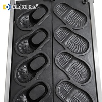 Machine à gaufres professionnelle à gaz 4 empreintes en forme de chaussures, antiadhésive, en acier inoxydable, facile à utiliser, équipement hôtelier
