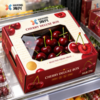 Boîte Cadeau en Carton Ondulé Écologique pour Cerises, Emballage Personnalisable et Recyclable avec Gaufrage pour Cerises Fraîches