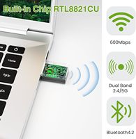 Adaptateur WiFi USB AC600 double bande 2,4/5 GHz, mini dongle externe 600 Mbps pour PC/ordinateur portable/ordinateur de bureau