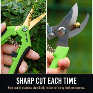 Ensemble de sécateurs et ciseaux de jardinage-Tondeuses de jardin tranchantes revêtues de titane de 7 ", cisailles à fleurs en acier inoxydable pour plantes - Product Image 4