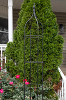 Obélisque de jardin en métal noir, treillis extérieur en fer pour plantes grimpantes, support pour roses et vignes, décoration de patio et de jardin