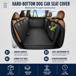 Produit # 003 - Housse de siège auto pour chien, imperméable, avec fond rigide en bois, extension de siège arrière, coussin résistant aux rayures, 400 lbs, OEM - Product Image 5