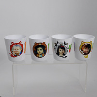 Vente en gros de gobelets en plastique réutilisables de sublimation de 8oz pour enfants tasses à café en plastique pour gargarisme, impression par transfert de chaleur