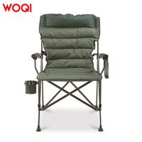 WOQI surdimensionné XL confort rembourré en acier inoxydable jardin extérieur mobilier style moderne mammouth chaise de pêche pour le camping