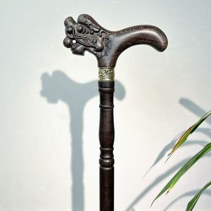 Canne en bois massif avec tête de dragon, en bois d'aile de poulet, antidérapante, pour personnes âgées, bâton de marche, bâton de randonnée, robuste et léger - Product Image 2