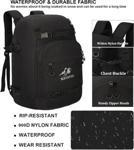 50L Ski <b>Boot</b> Bag Backpack 900D Waterproof Helmet Compartment <b>Boot</b> Storage with <b>Standing</b> Mat Padded Shoulder Strap Snow Gear - Product Image 5